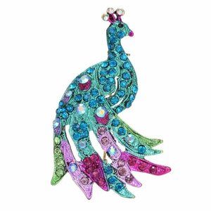 Multicolor Rhinestone Peacock Crystal Woma…